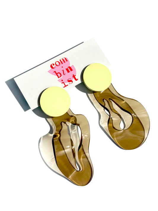 IN Waves Mismatched Studs | Transparent Bronze