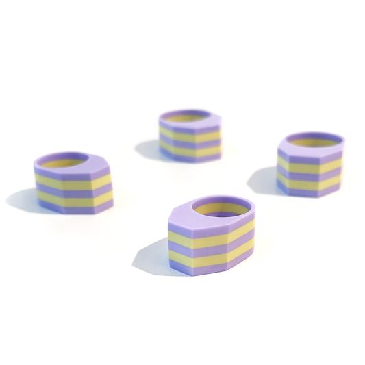 Form Ring | Size 6 | Lilac + Yellow