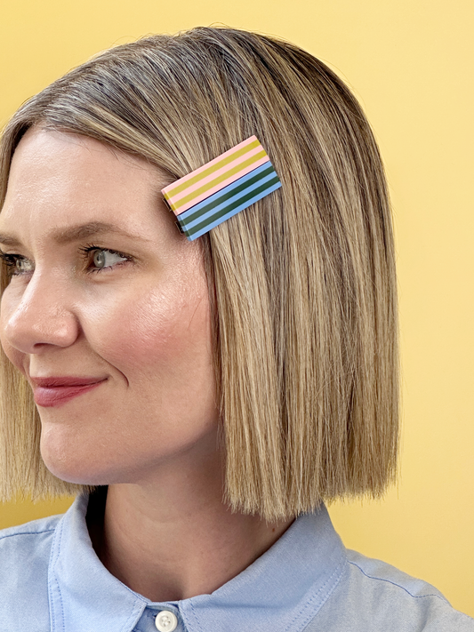Striped Hair Clip | Large