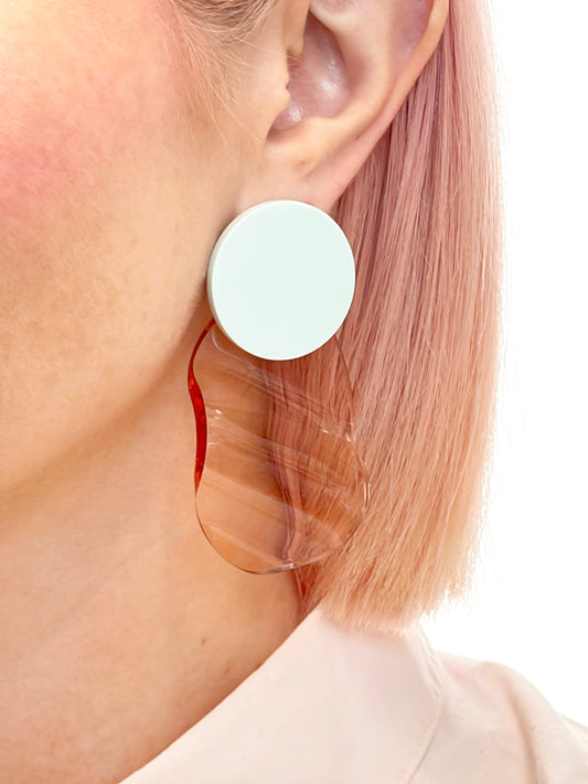IN Waves Mismatched Studs | Transparent Rose