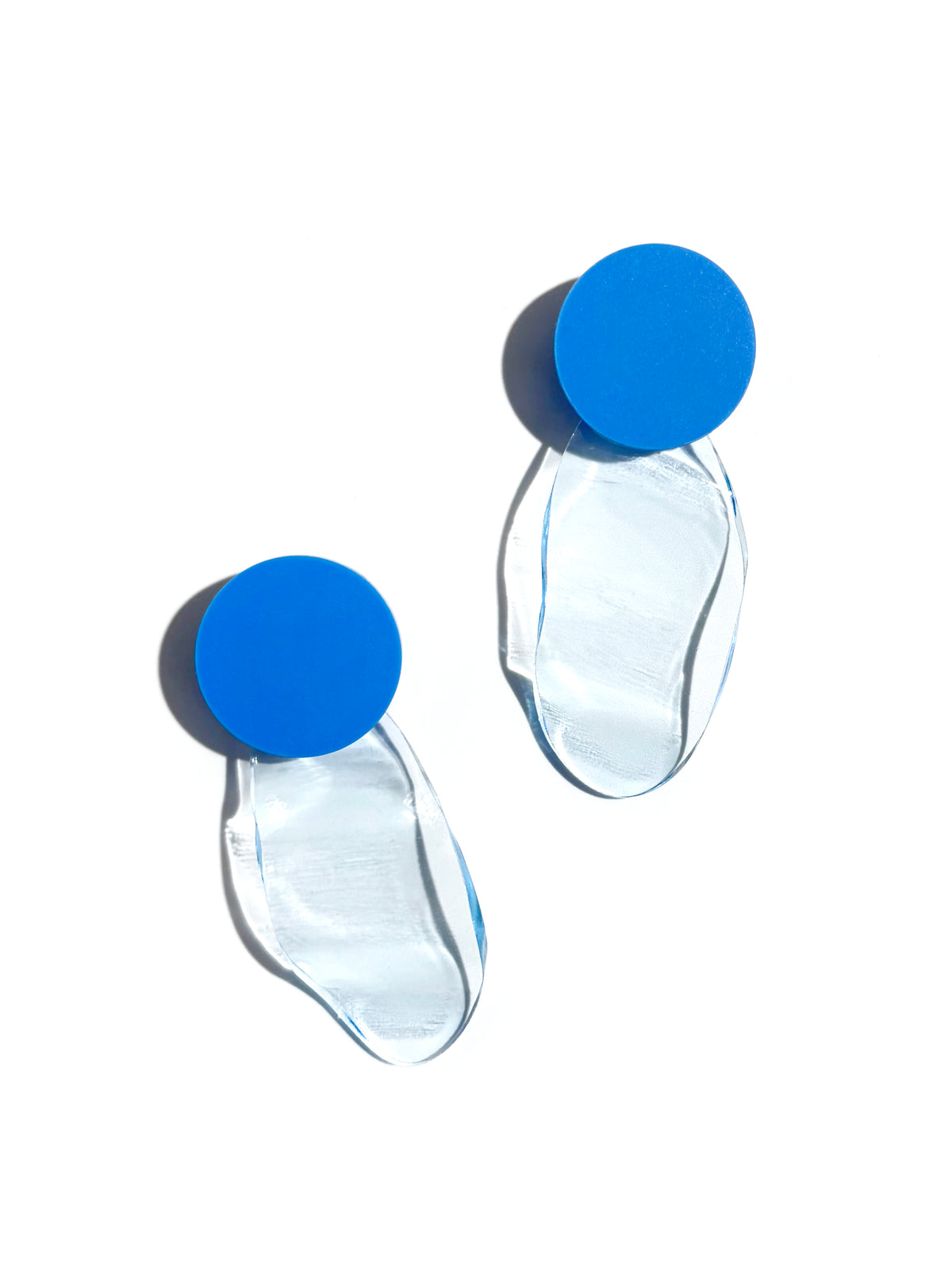 IN Waves Mismatched Studs | Transparent Blue