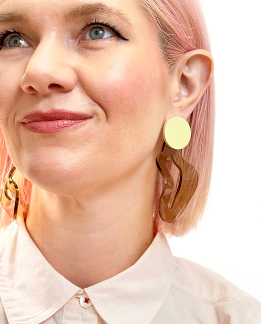 IN Waves Mismatched Studs | Transparent Bronze