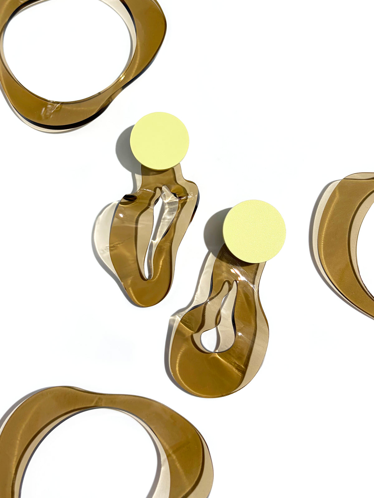 IN Waves Mismatched Studs | Transparent Bronze