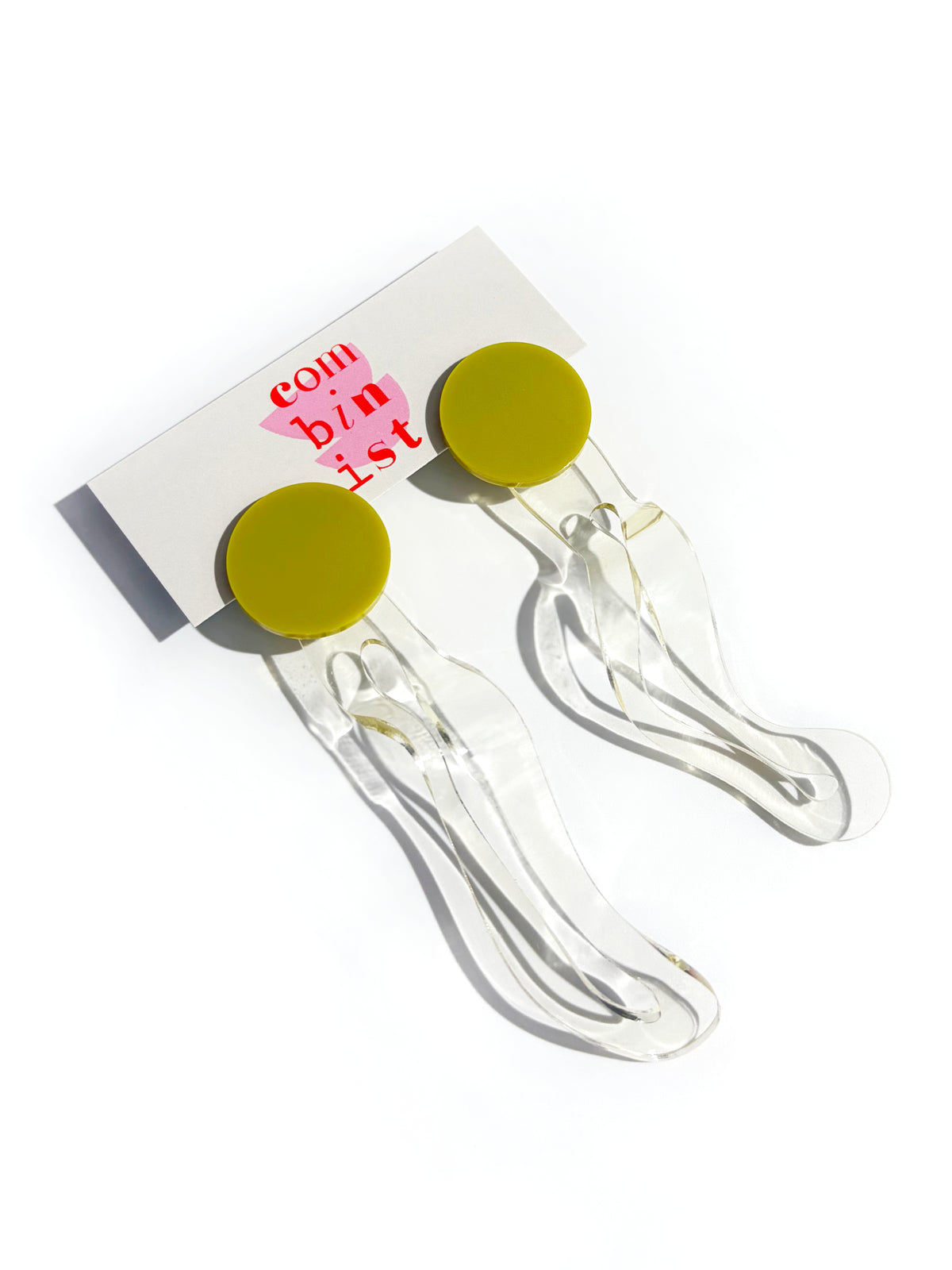 IN Waves Mismatched Studs | Transparent Yellow