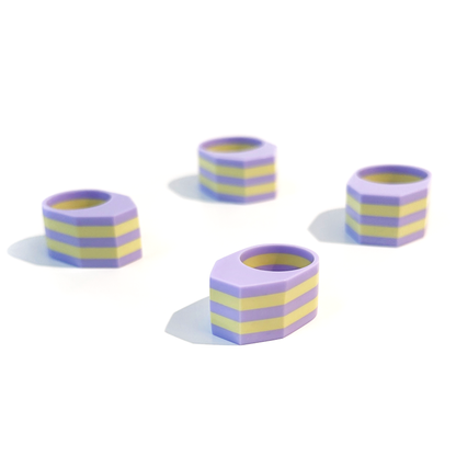 Form Ring | Size 10 | Lilac + Yellow
