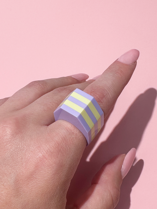 Form Ring | Size 6 | Lilac + Yellow