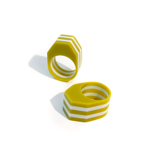 Form Ring | Size 8 | Chartreuse + Glacier Blue