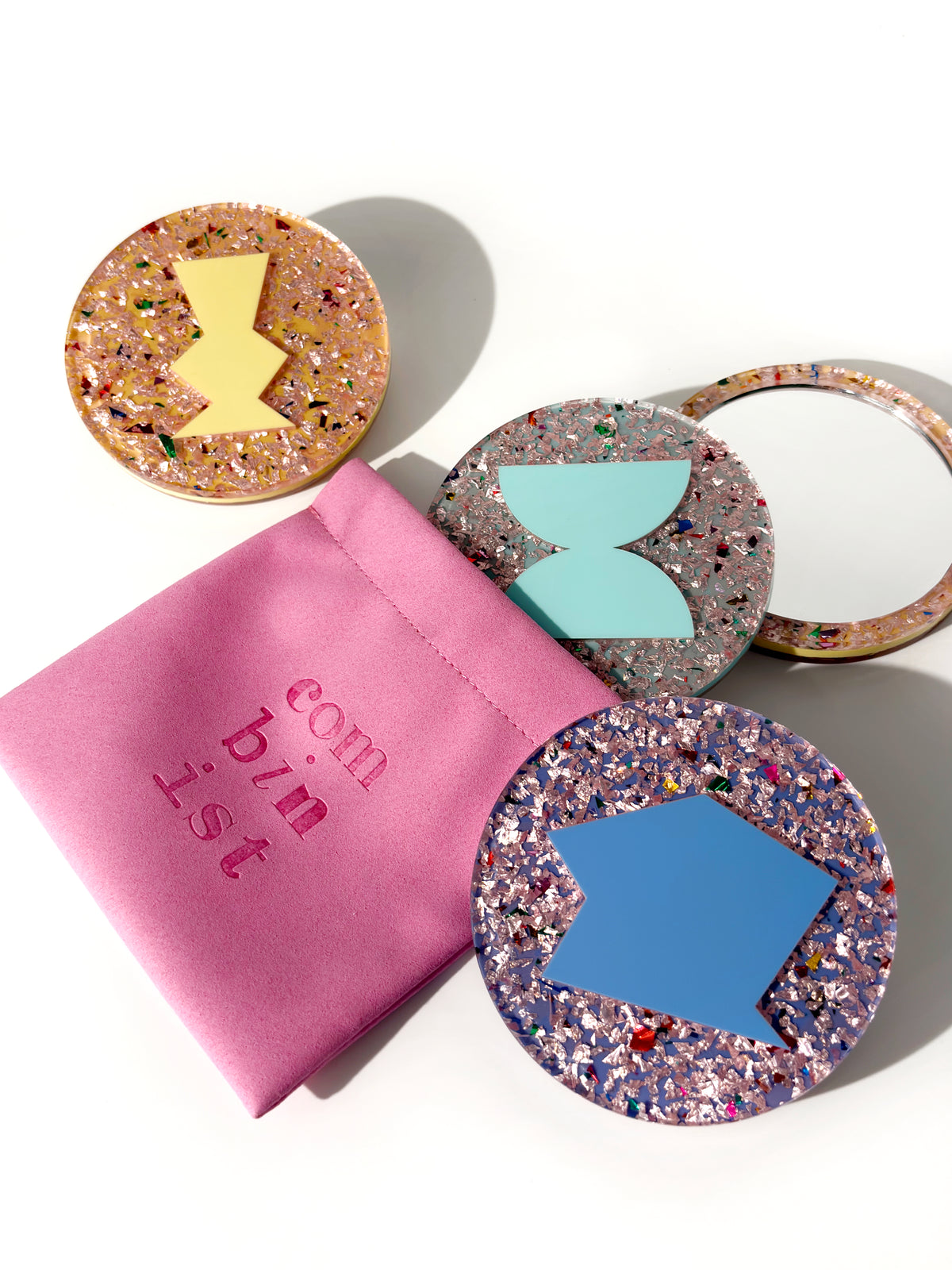 Chunky Glitter Pocket Mirror - Teal