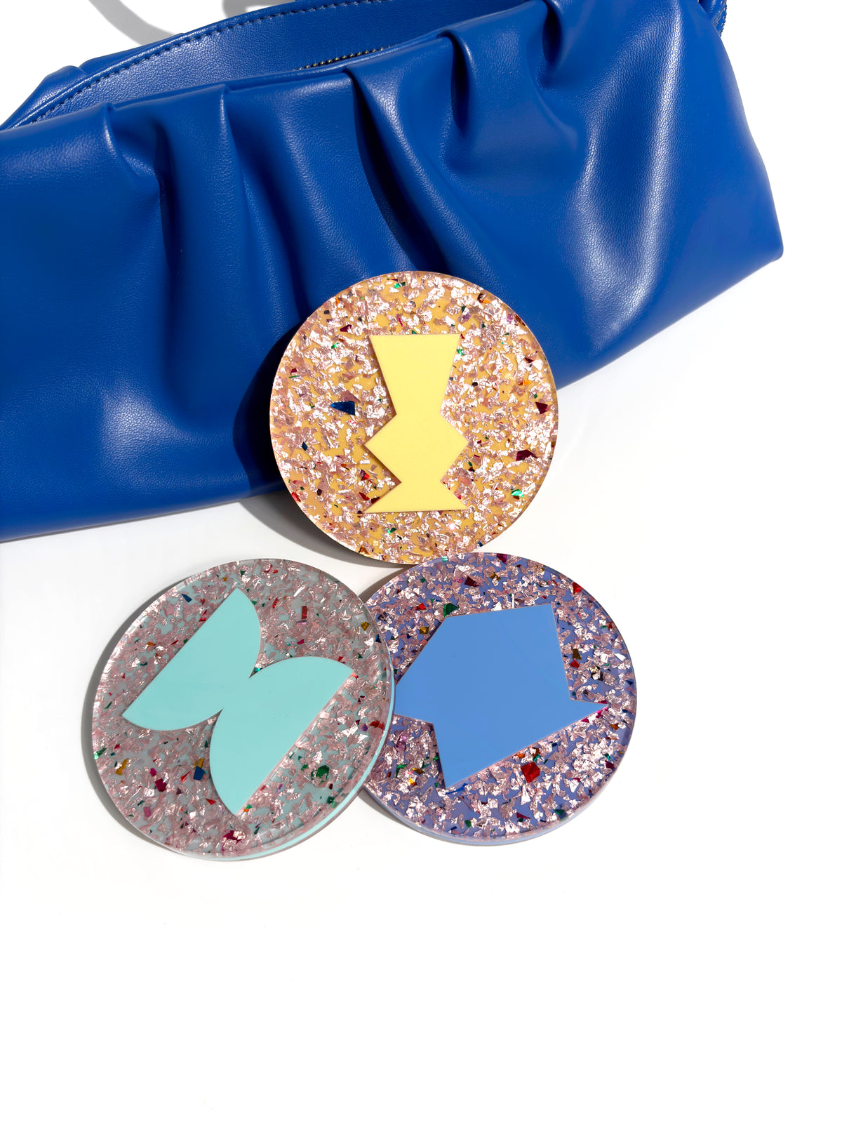 Chunky Glitter Pocket Mirror - Teal