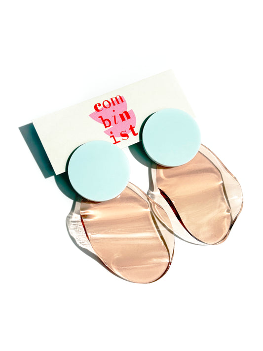 IN Waves Mismatched Studs | Transparent Rose