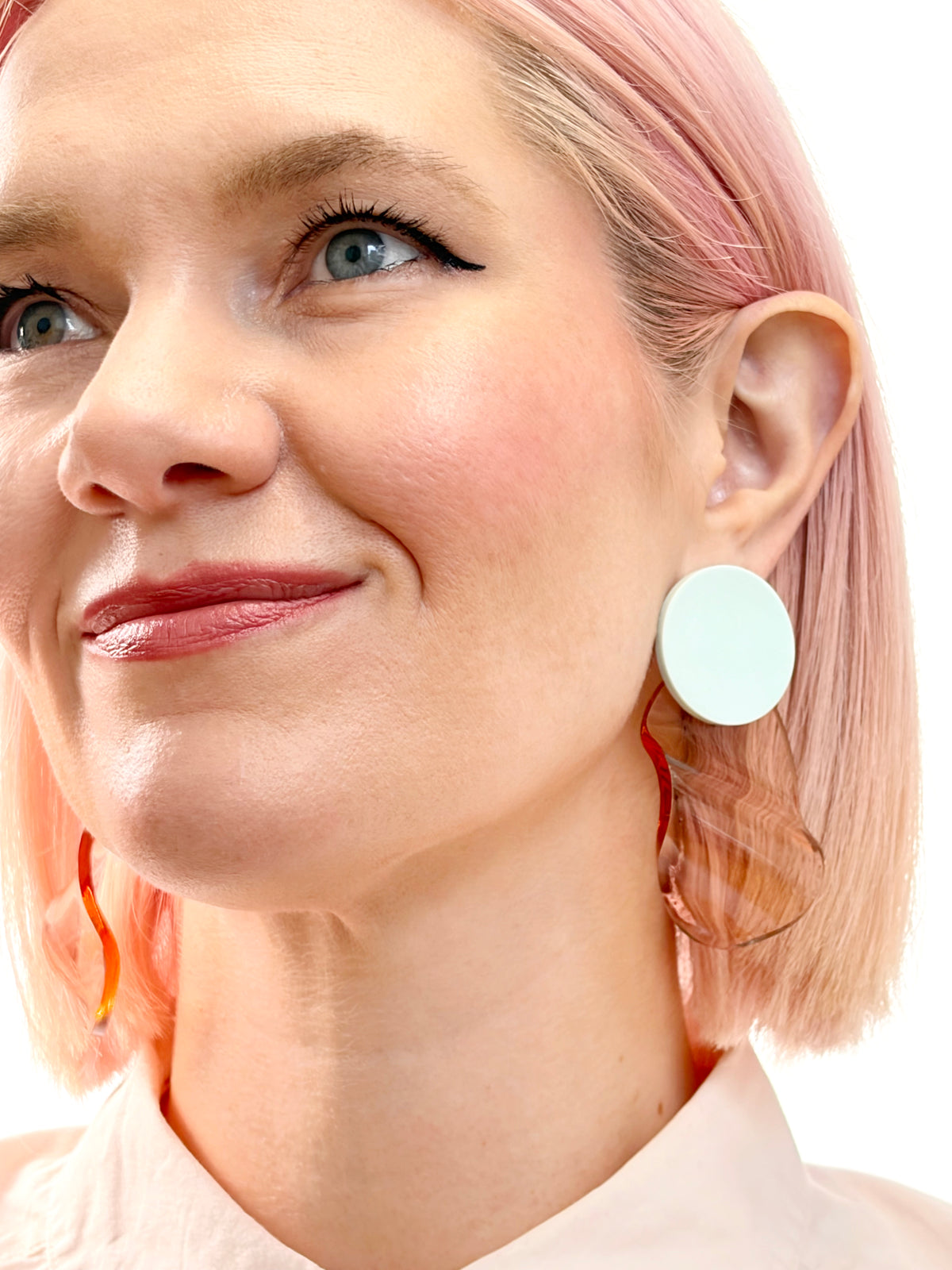 IN Waves Mismatched Studs | Transparent Rose