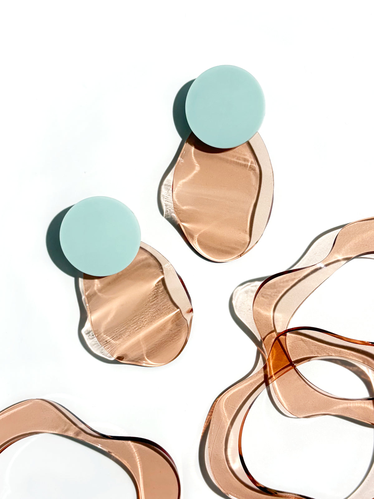 IN Waves Mismatched Studs | Transparent Rose