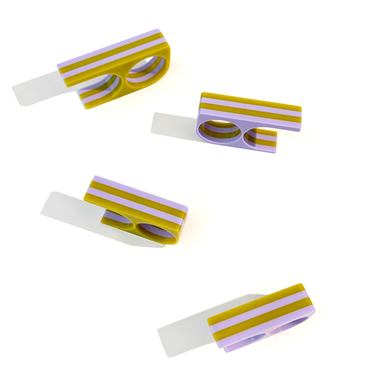 Stretch Ring | Size 10 | Pastel Lilac + Chartreuse