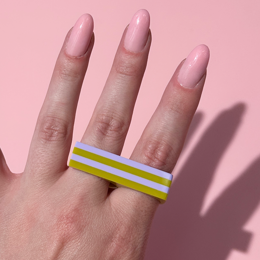Stretch Ring | Size 10 | Pastel Lilac + Chartreuse