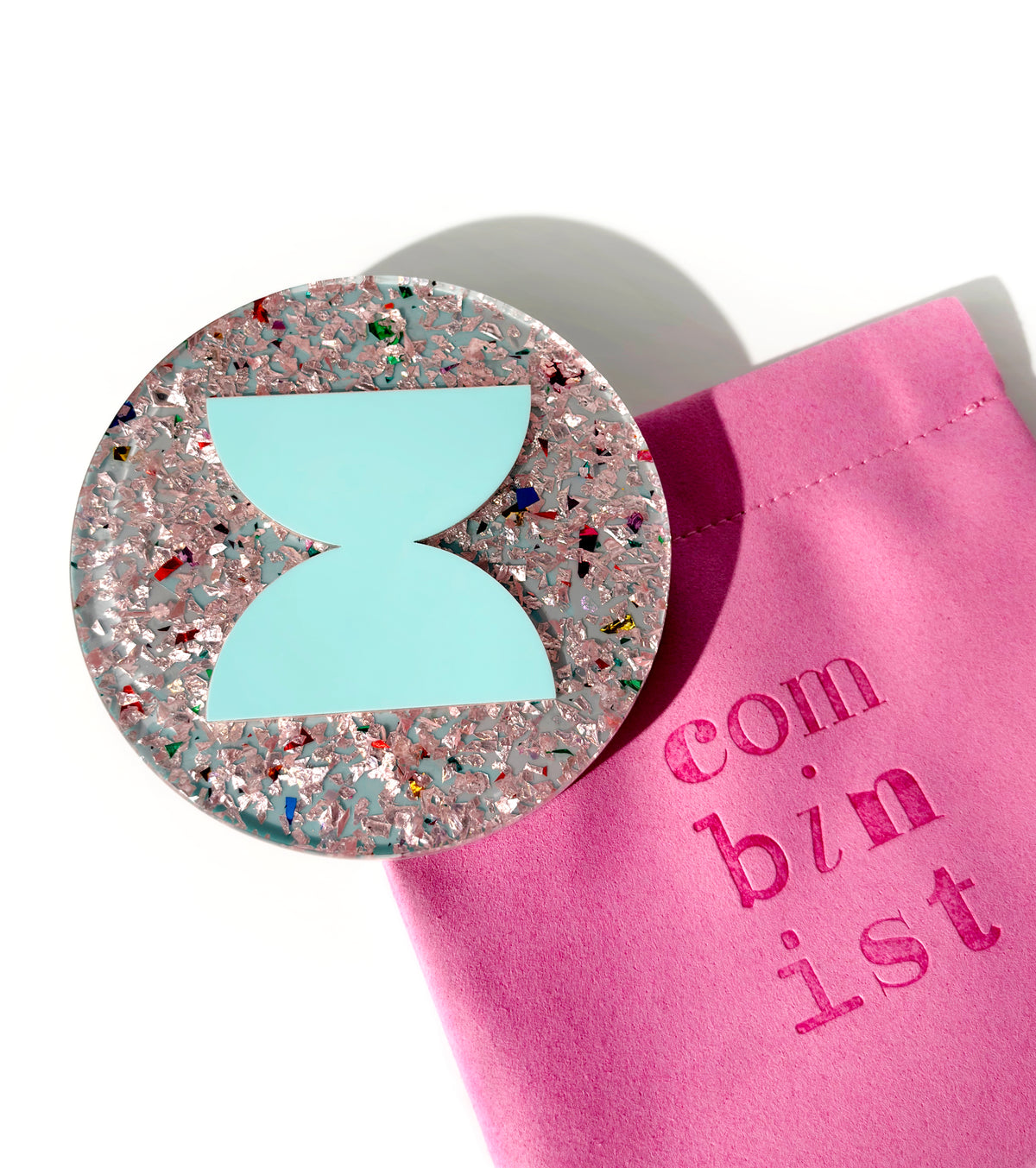 Chunky Glitter Pocket Mirror - Teal