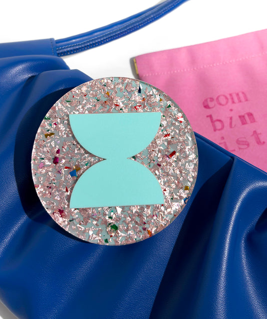 Chunky Glitter Pocket Mirror - Teal