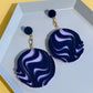 Wave Chain Dangle Earrings | Lilac + Navy