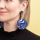 Wave Chain Dangle Earrings | Lilac + Navy