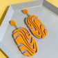 Wave Chain Dangle Earrings | Mango Orange + Lilac