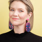 Wave Chain Dangle Earrings | Hot Pink + Navy