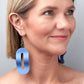 Mismatched Length Wavy Oval Chain Earrings