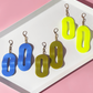 Mismatched Length Wavy Oval Chain Earrings