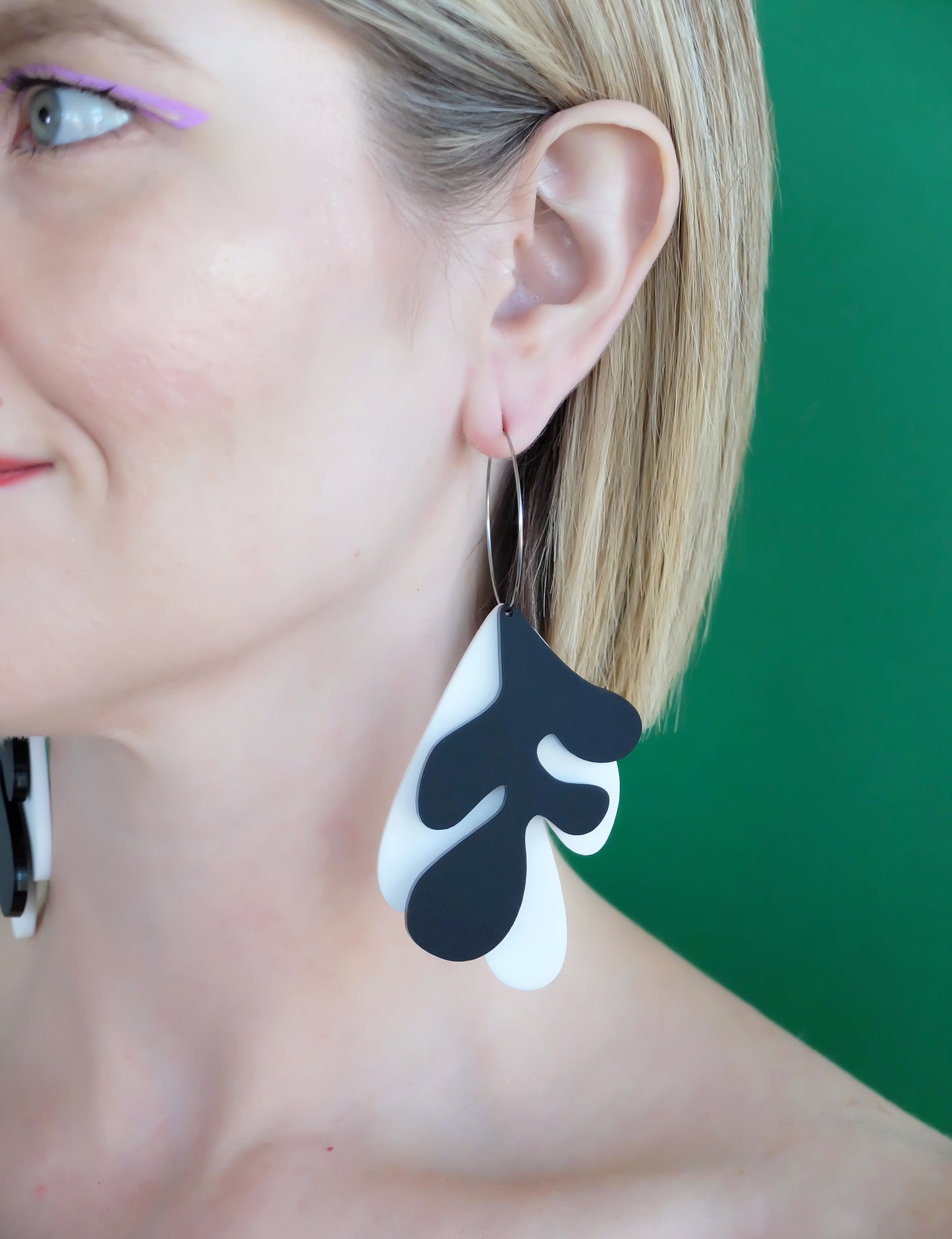 ARTIST Untitled Black & White Hoop Earrings 2