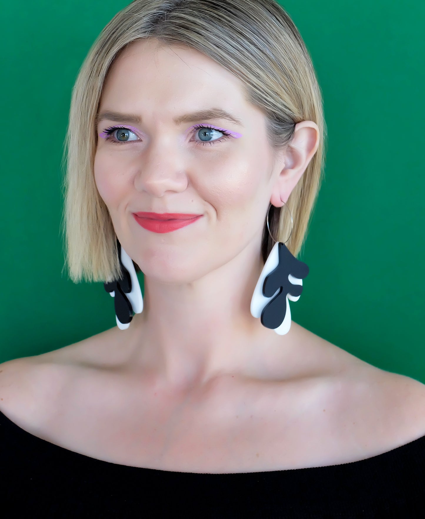 ARTIST Untitled Black & White Hoop Earrings 2